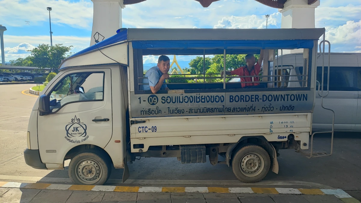 Border-downtown shuttle truck at Chiang Khong
