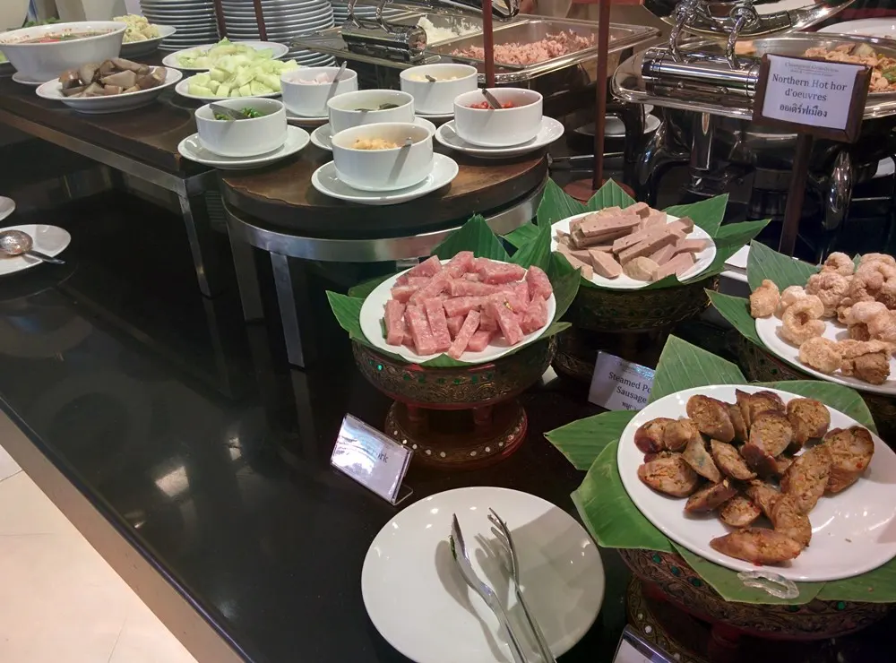 Northern Thai hors d’oeuvres platter at the White Elephant Restaurant buffet