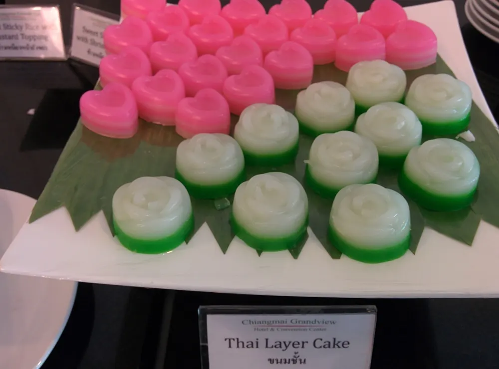 Thai layer cake dessert on the buffet dessert table