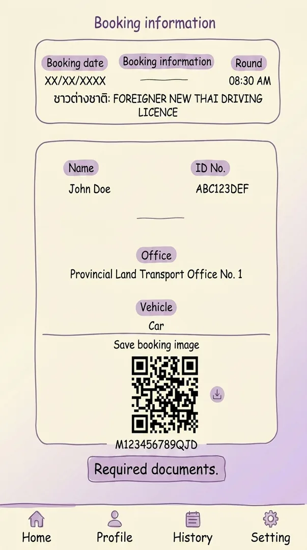 FarangDrive DLT Smart Queue QR booking walkthrough